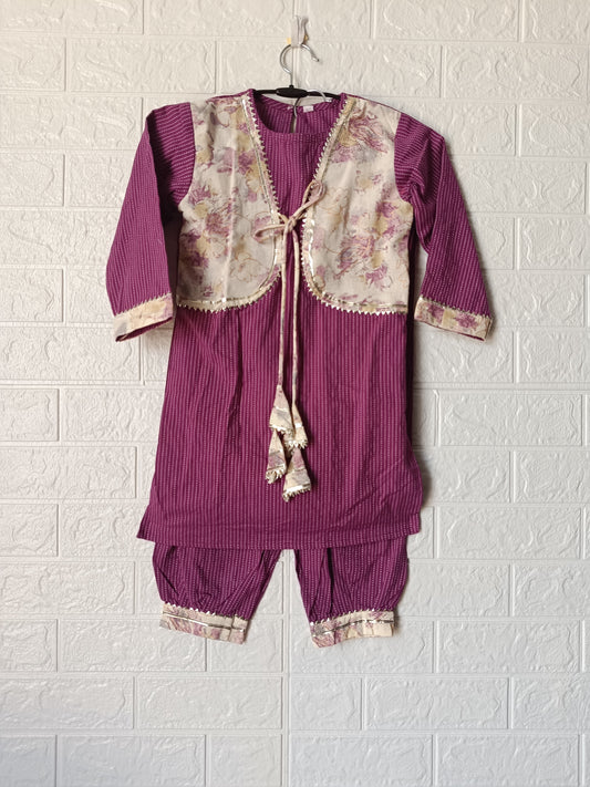 Patiala Purple Colour straight Suit