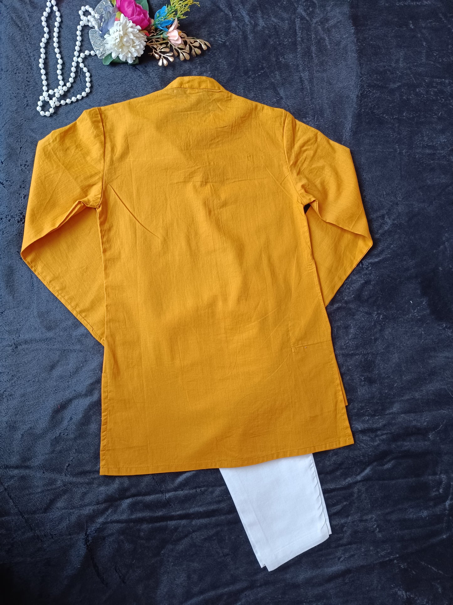 Mustard  Colour Nandi Print  Kurta  Set