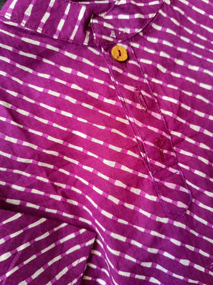Purple Colour Mothada Print Kurta Payjama
