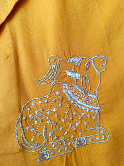 Mustard  Colour Nandi Print  Kurta  Set