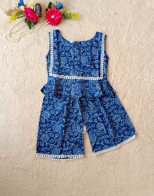 Indigo Print Blue Colour Cord Set