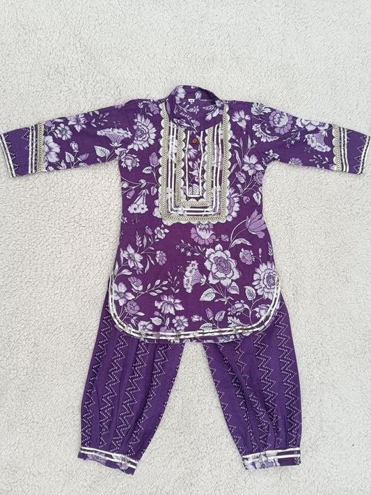 Patiala Lavender colour Afgani Suit