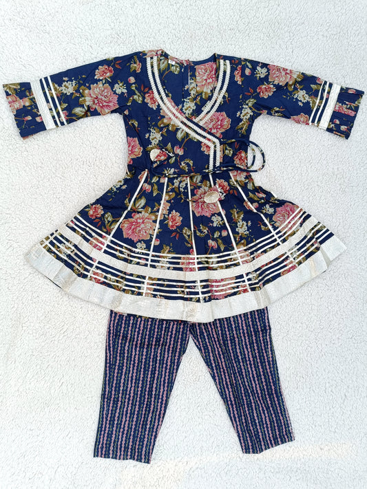 Fulwari  Print Blue  Coloured  Pant  Suit