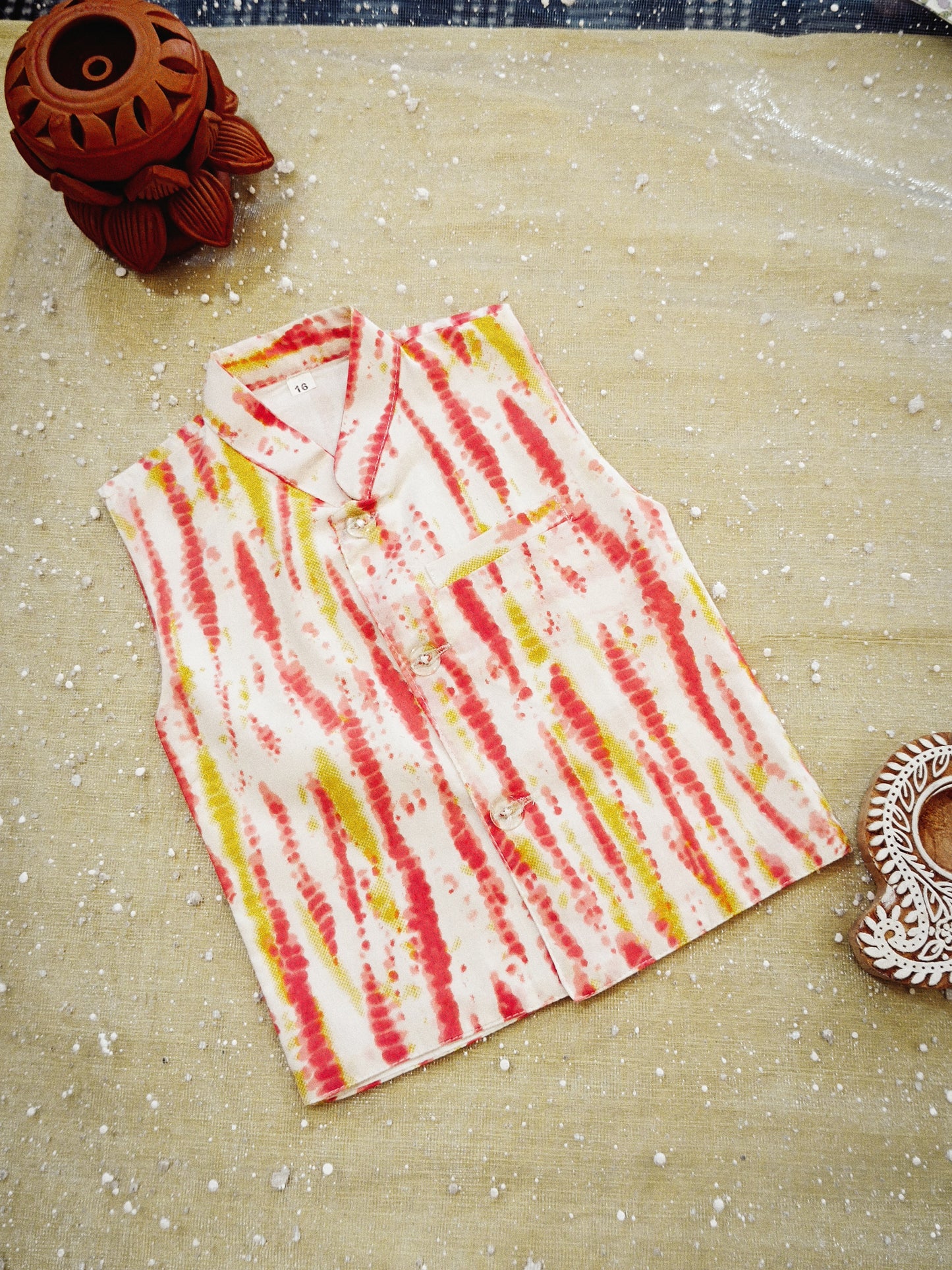 Marble Print Red  Colour Kurta Pajama with jacket