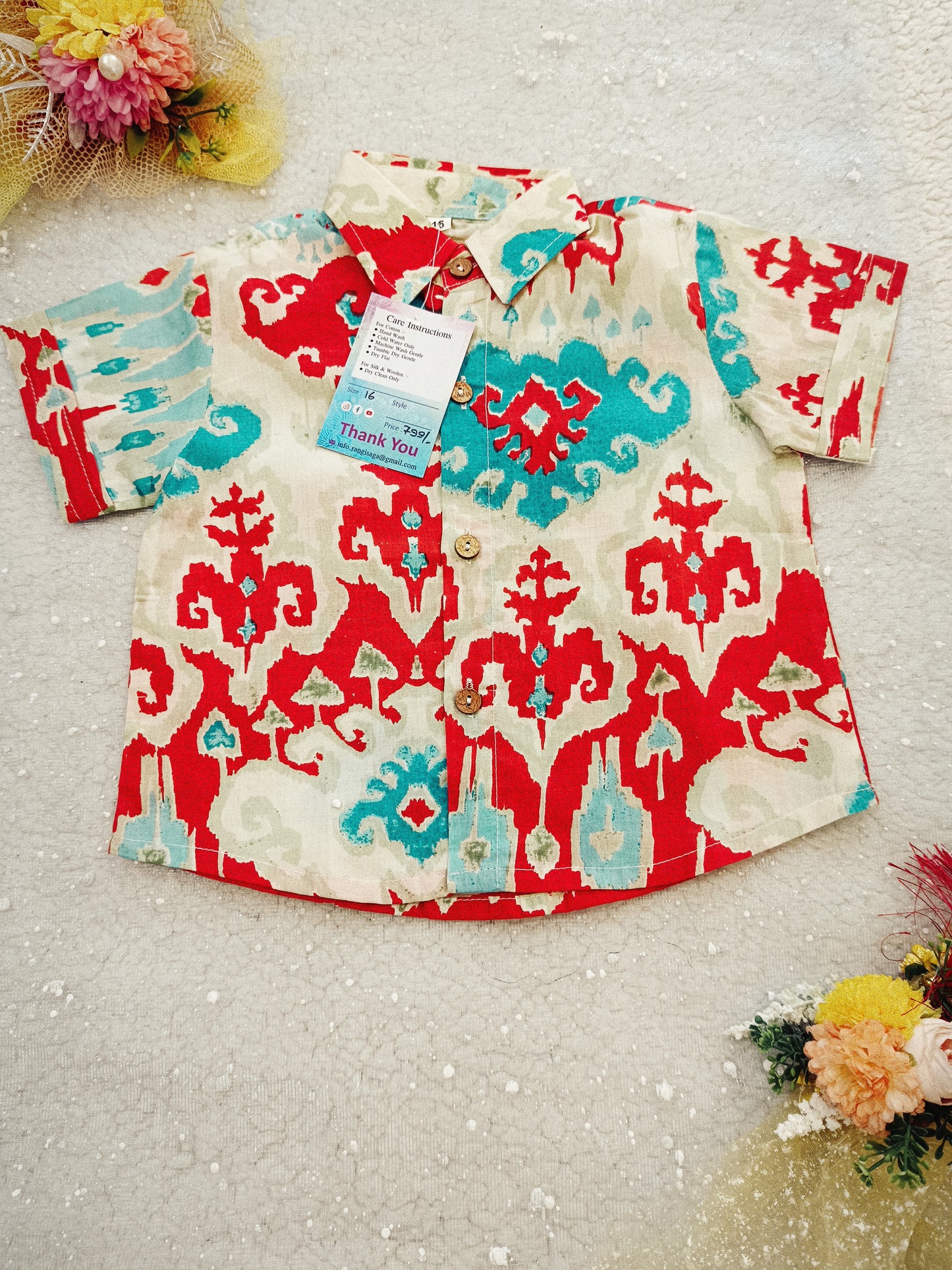Abstract Print Multi Colour Cord Set For boys