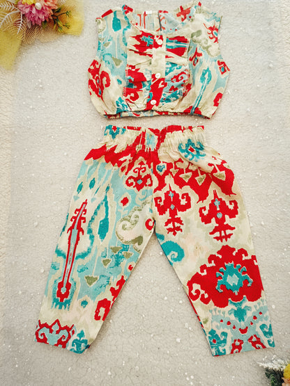 Abstract Print Cord set for girls
