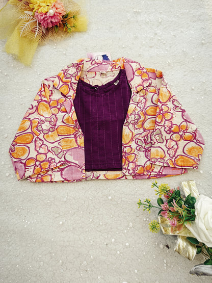 Block Print purple colour cord set