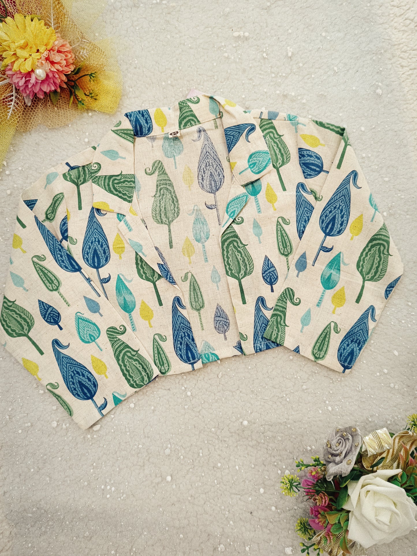 Block Print Blue colour cord set