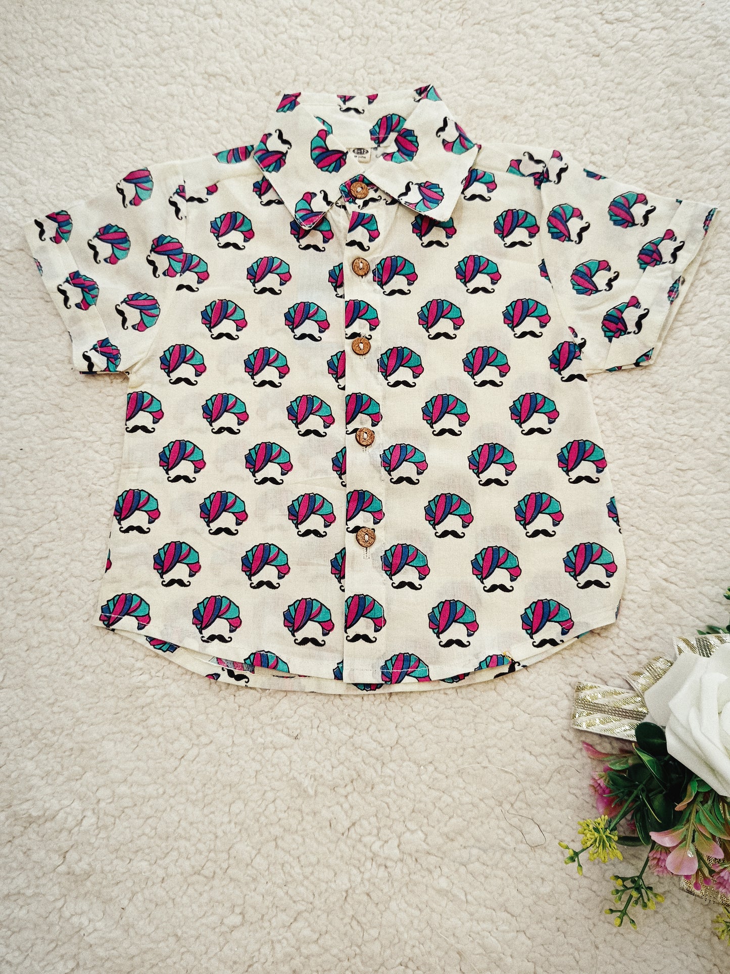 Turbun Print Pink & Blue Colour Cord Set