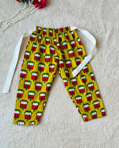 Auto printed mustard colour cord set